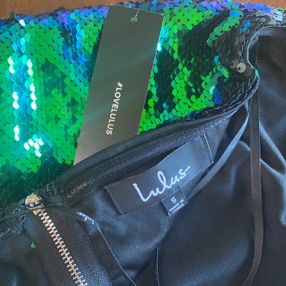 NWT Lulus Dancefloor Favorite Green Sequin Crop - Picture 4 of 6